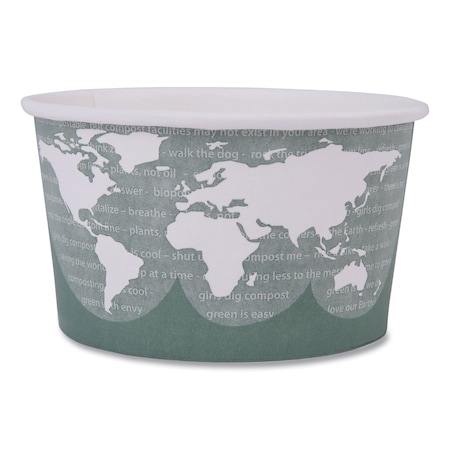 Eco-Products World Art Renewable and Compostable Food Container, 12oz, Green, PK500 EP-BSC12-WA